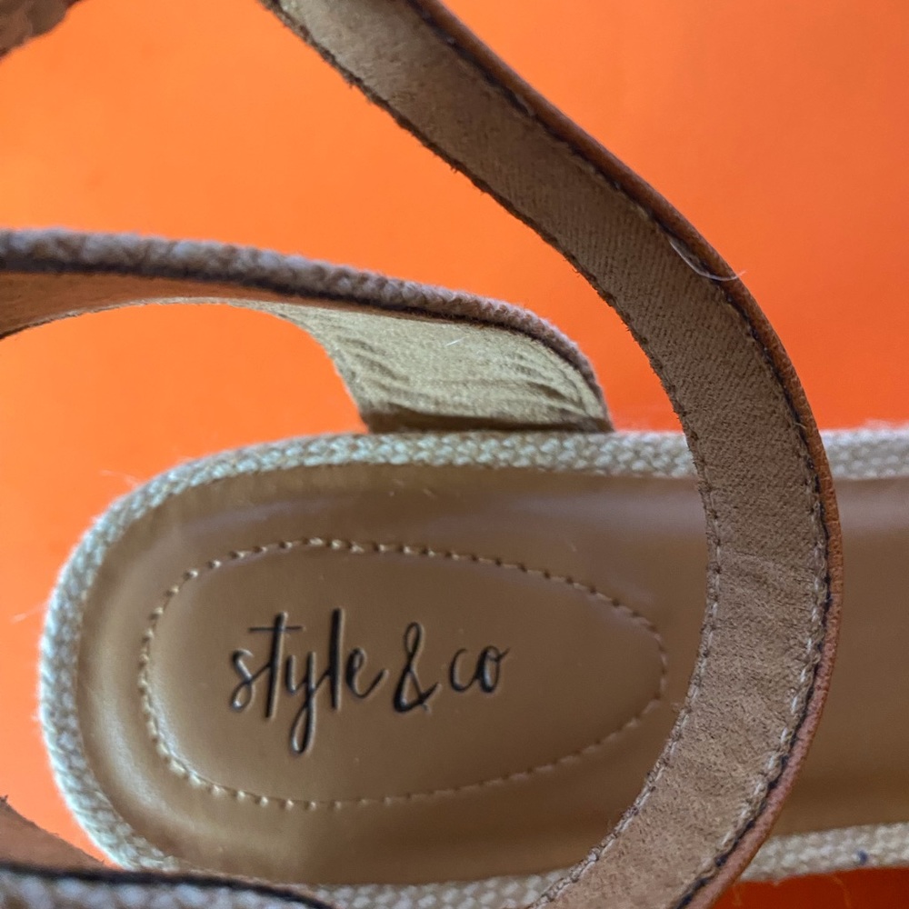 Style & Co Yellow Wedge Sandals - Picture 3 of 9
